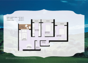 2 BHK floor plan of codename waterfalls 2 BHK floor plan of codename waterfalls